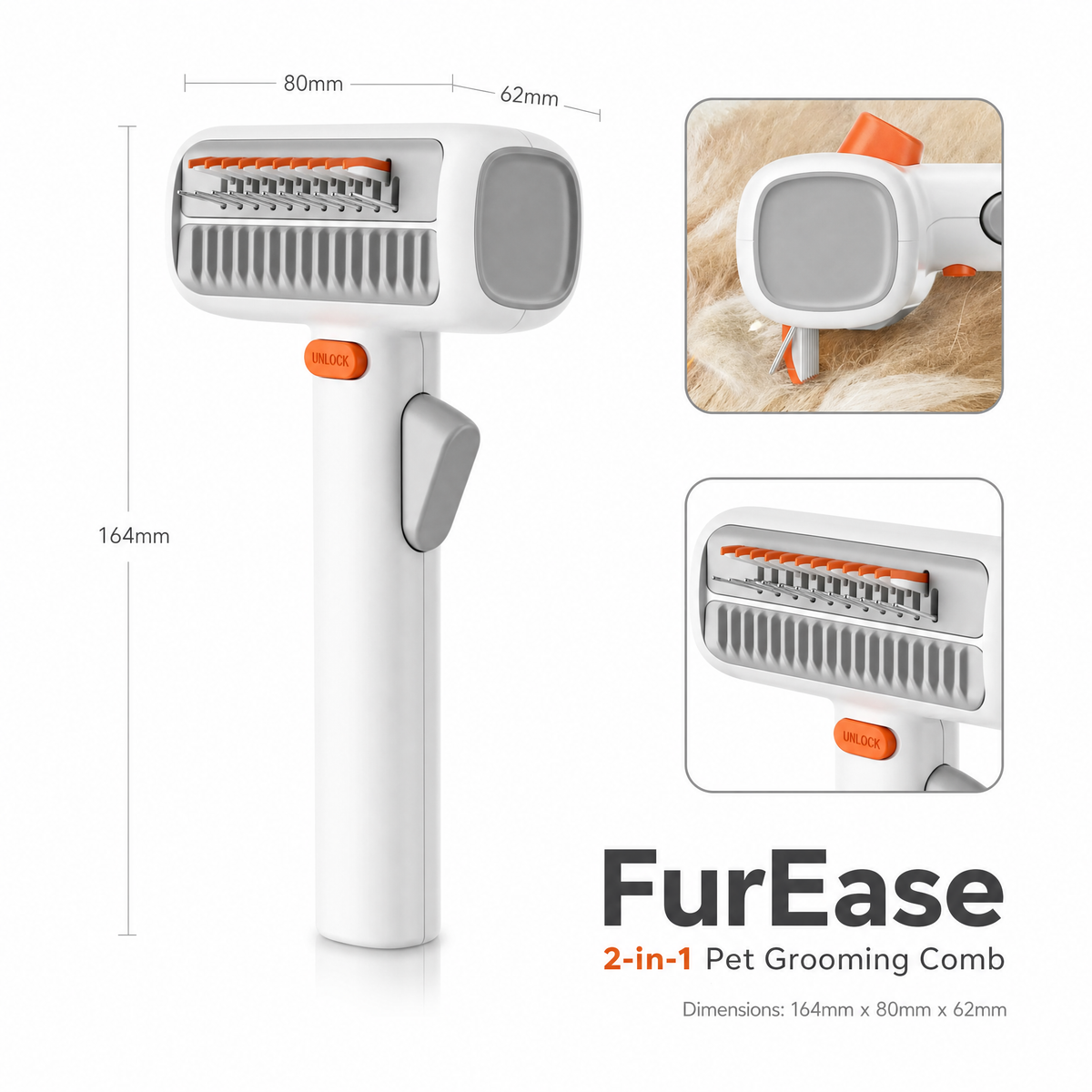 FurEase™ 2-in-1 Comb 🐶✨ — Detangle & Groom Effortlessly