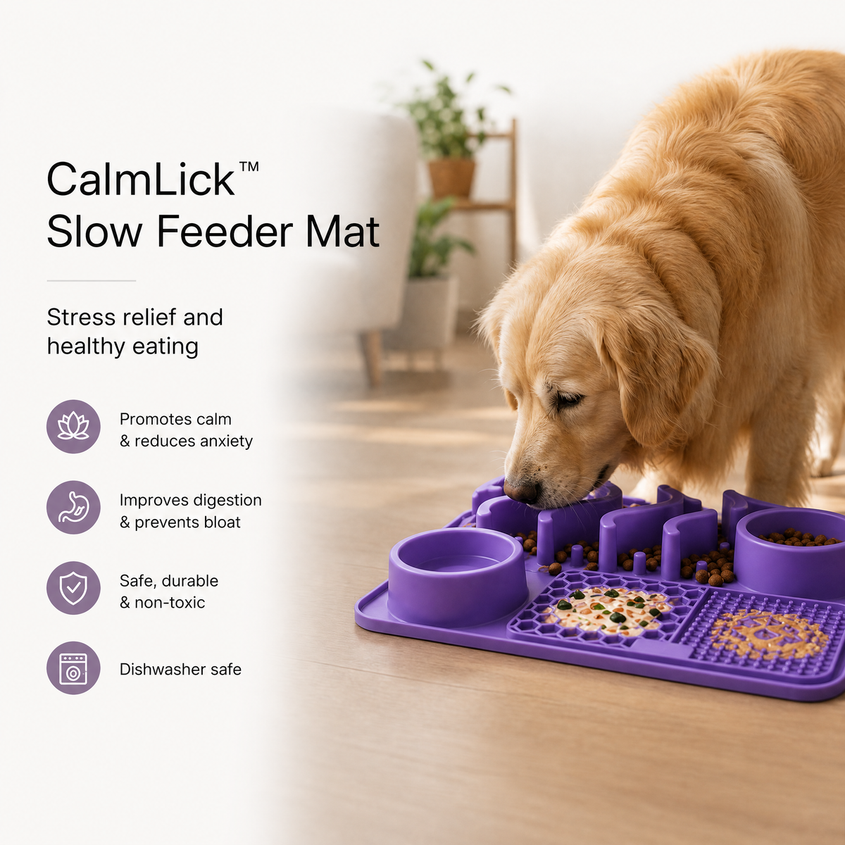 CalmLick™ Slow Feeder Mat 🐶🧡 — Stress Relief & Healthy Eating
