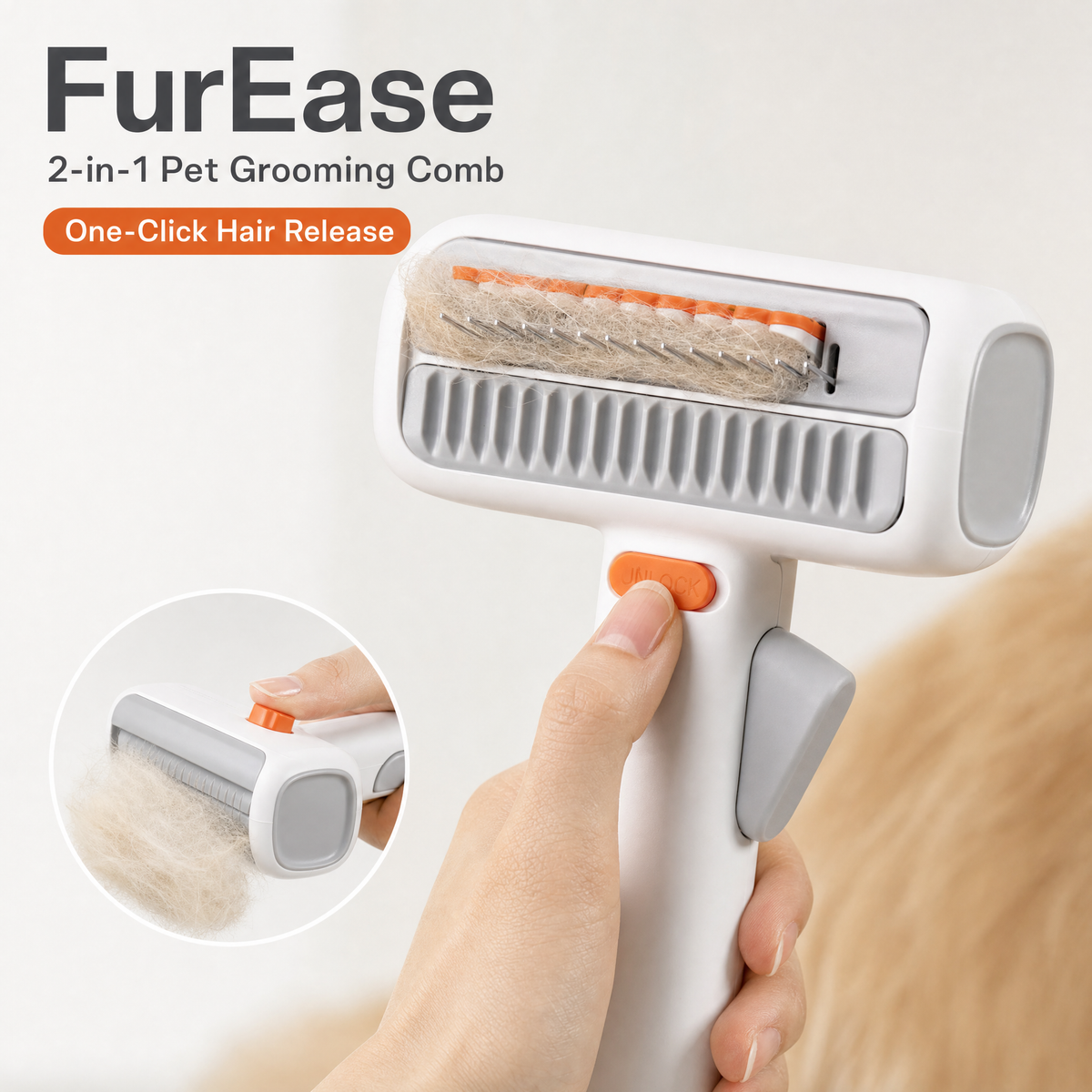 FurEase™ 2-in-1 Comb 🐶✨ — Detangle & Groom Effortlessly